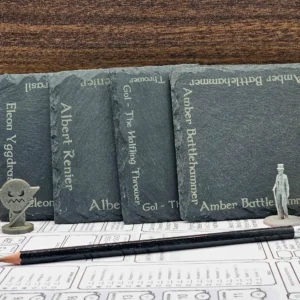 RPG Character Name Slate Coaster